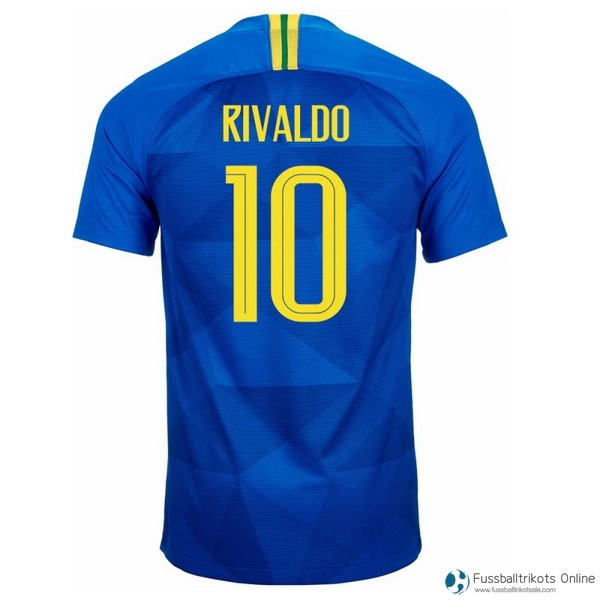 Brasilien Trikot Auswarts Rivaldo 2018 Blau Fussballtrikots Günstig